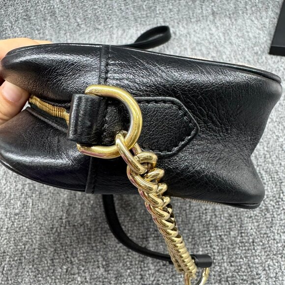 GUCCI GG Marmont Brown&Black Leather Shoulder Bag 675-071825 - Picture 10 of 15